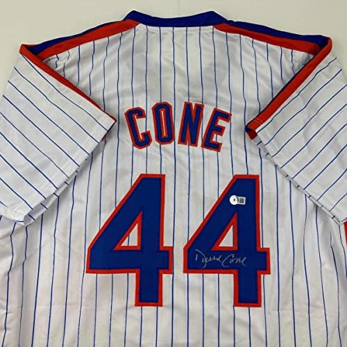 Autographing / potpisan David Cone New York Pinstripe Baseball Jersey Beckett Bas Coa