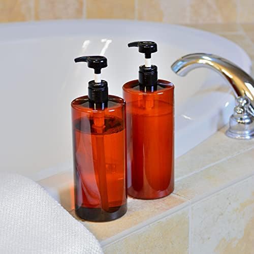 Mladagever 4 pakovanje boca pumpe za šampon 32 unce, boce pumpe Amber šampone, plastični cilindar