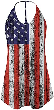 4. jula seksi haljine za žene ljetna Ležerna labava Mini haljina bez rukava V-izrez USA Zastava pruge Tie-Dye plaža haljina