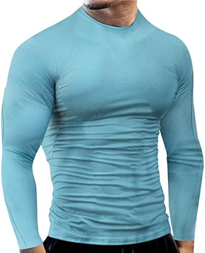 PDFBR MENS Workeut Kompresija T-majice dugih rukava mišić Slim Fit Brze sušenje vrhovi dna elastične atletičke