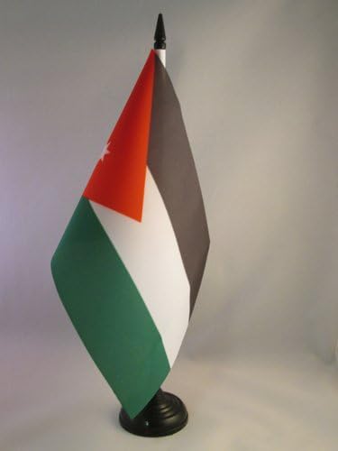 AZ zastava Jordan zastava tablice 5 '' x 8 '' - Jordanska zastava stola 21 x 14 cm - crna plastična