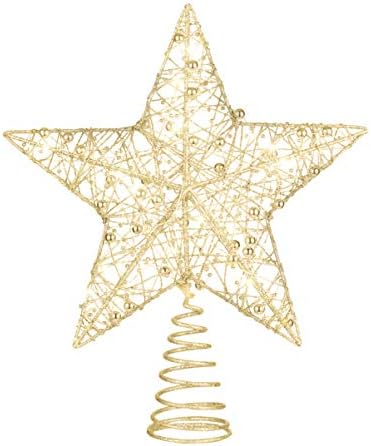 Toyandona Božićna stabla zvijezda Topper svjetla, blistavo Xmas stablo od drveta sa LED za ukrašavanje božićne