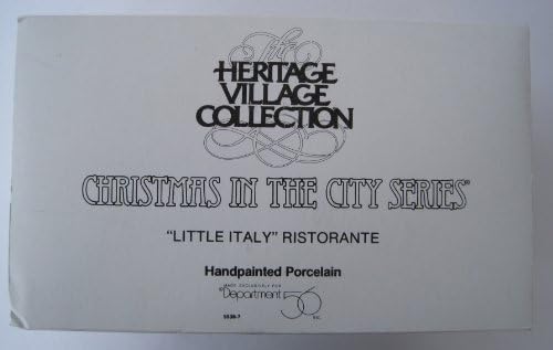Odjel 56 kolekcija sela baštine; Božić u seriji City; italijanski restoran Mala Italija Ristorante # 55387