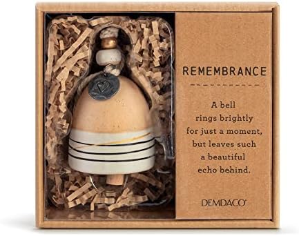 DEMDACO sjećanje zlatni ton 2,5 inčni kamen i drveni mini inspirirani zvono
