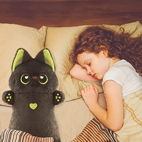 Yickoon Grey Cat plišani jastuk 21 dugi jastuk za mačke slatke Crne plišane životinje plišani Kawaii mačji