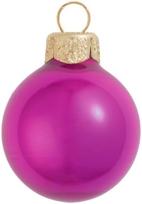 Whitehurst 8ct Raspberry Pink Pearl Glass Christmas Ball Ornamenti 3.25