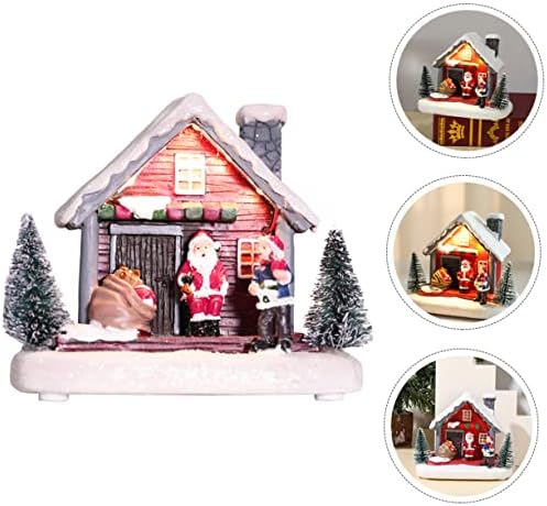 Homoyoyo 3kom Mantle Claus upravljani Mini Božićna kuća osvijetljeni minijaturni Snježni pokloni mali Seoski vjenčani kamin svjetleći poklon Ornament figurice lagani ukrasni dom