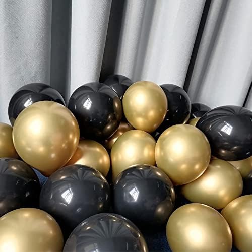 Crni i zlatni balon Garland Arch Kit, ukupno 142 kom 18 12 10 5 lateks balon set za tuš rođendan