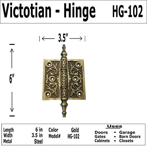 6 - ukrašeno željezo viktorijanske šarke - HG-102 - zglob gvožđe - zglob gvožđa - okovratnici, kapije, ormarići, šarke za vrata