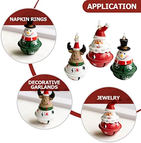 Aboofan 3pcs Božićno zvono u ormarićima Metal Jingle Bells Santa Claus Reindeer Snowman Božićno drvce Bell Privjesci za obrtna zvona za Božićno uređenje odmora