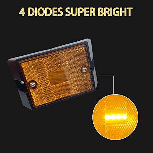 4pc Amber Side Marker Svjetla LED reflektorske svjetiljke Vodootporna prikolica Svjetla za trčanje za prikolice