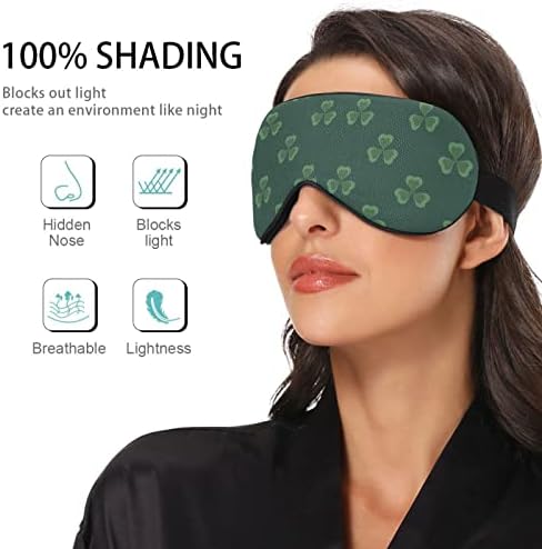 Unisex Sleep maska ​​za oči Green-St-Patrick-Clover noć spava za spavanje SOBNOSNO SOBE SWISTER