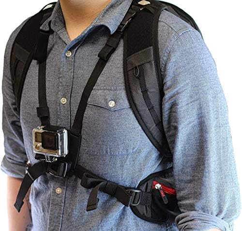 Navitech ruksak za akciju kamere s integriranim remenom prsa - kompatibilan sa Cooau 4K akcijskom