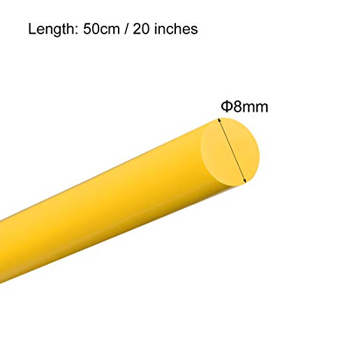 uxcell 2kom Plastična okrugla šipka prečnika 5/16 inča dužine 20 inča žute Polioksimetilenske šipke
