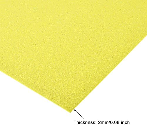 Uxcell Light Yellow Glitter Eva pjene listovi 12 x 8 inčni 2 mm debljine za zanat DIY Projekti 24 kom