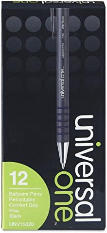 Universal 15520 Comfort Grip BallOpoint olovka, crna mastila, u redu, desetak