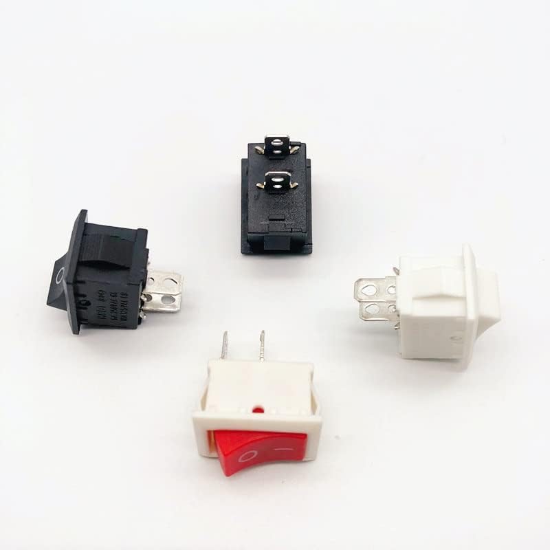 1/5 kom. Mali rocker prekidač KCD1, uključen / isključen, električna oprema, 2pin, 2 pozicija, 15 * 21mm, 6a 250vac / 10A 125VAC, crvena, crna, bijela, bez LED-a -