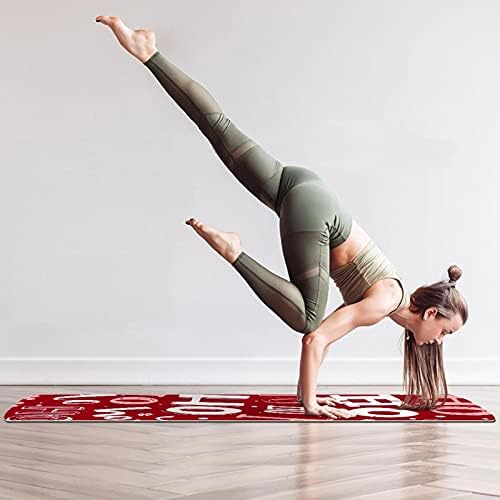 6mm Extra debeli Yoga Mat, Sretan Božić Red Print Eco-Friendly TPE vježbe Mats Pilates Mat sa za jogu, trening, Core Fitness i Kat vježbe, muškarci & žene