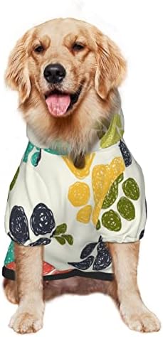 Veliki hoodie pasa šarena-doodle-paw-dugi džemper za kućne ljubimce sa šeširom mekog kaputa za mačke