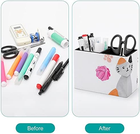 Nudquio Aquarel Cats PU kožna olovka držač za daljinsko upravljanje kontejner kutija za kućnu kancelariju