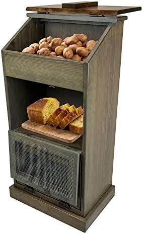 Drvena kutija za skladištenje krompira Peaceful Classics, drvene kante za skladištenje hleba, dekorativna kanta