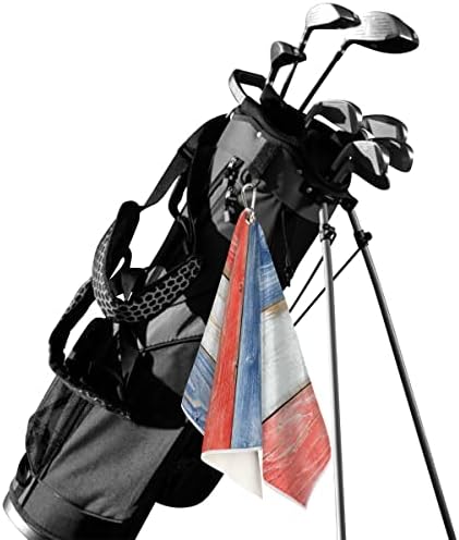 Drvene ploče Crveni bijeli plavi ručnik za golf za golf torbe sa isječkom za muškarce i žene Golf pribor za golf pokloni za golf golf kuglice za čišćenje ručnika