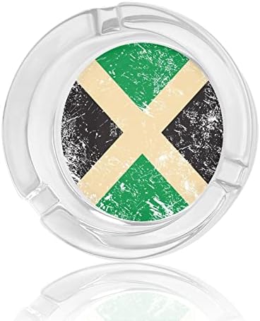 Jamajka Retro zastave Glass pepeljara okrugle cigarete Držač za nosače pepela za kućnu kancelariju unutrašnja ukras