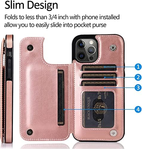 SDUTIO torbica za novčanik za iPhone 14/14 Plus / 14 Pro/14 Pro Max, Slim Fit Premium kožni nosač kartica