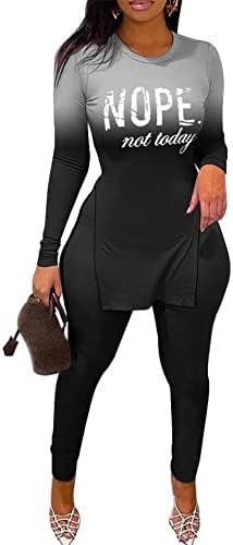 Mrsives 2 komada odjeća za žene kratki rukav splitske majice i bodycon High struk galače hlače