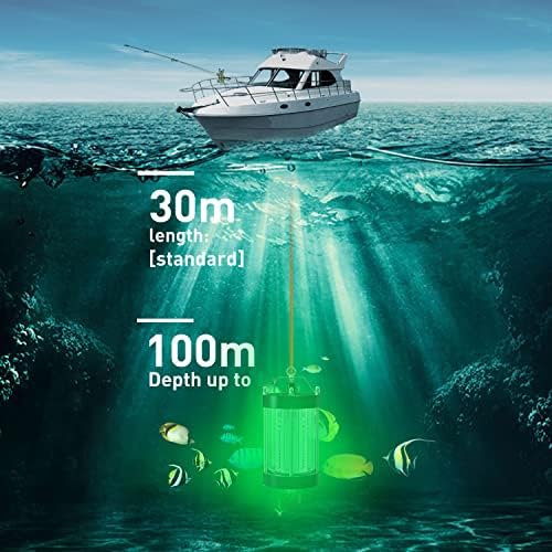 NS LED zeleno ribolovno svjetlo 50W / 100W / 300W / 500W / 2000W Noćna riba privlačna svjetlost IP68 vodootporna DC12V / AC220V sa 19,6 / 32,8 / 98,4ft kabela za potopne podvodne otvorene ribnjake more ...