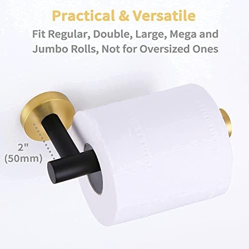 Ovalni ručnik prsten crni i zlatni snop sa držačem za toalet papir, ugao jednostavan moderan kupaonski dodaci