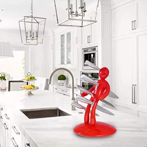 Crveni držač noža u obliku čovjeka multifunkcionalni držač noža smiješni držač kuhinjskog noža novo i praktično uštedu prostora