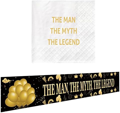 Čovjek mit legenda Banner pozadina & 50kom salvete, Otac Dan /Tata rođendansku zabavu dekoracije poklon