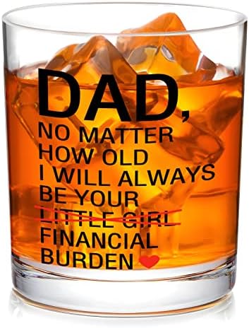 DAZLUTE Funny Whisky Glass pokloni za tatu, Dan očeva pokloni rođendanski poklon Božićni pokloni za tatu otac Tata tata, Otac pokloni Tata pokloni od kćeri, 10oz Staromodno staklo