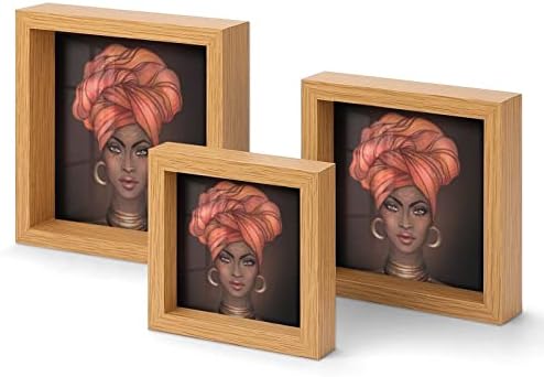 Afroamerička lijepa djevojka drveni okvir za slike od 3 Set okvira za fotografije sa staklom za Kućni dekor za