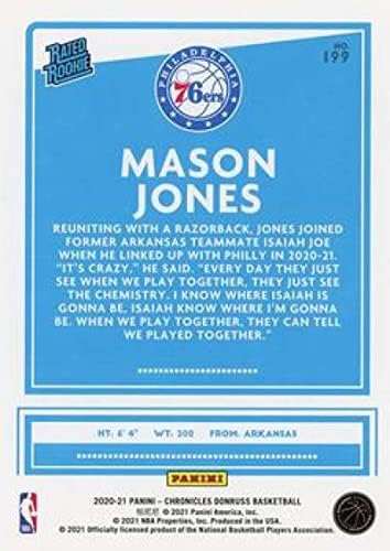 2020-21 Panini Hronicles # 199 mason jones Rc Rookie Philadelphia 76ers NBA košarkaška trgovačka kartica
