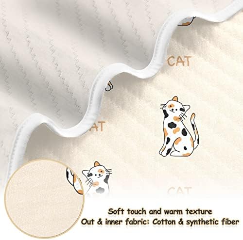 Kigai Cat na narandžasti će prekrivač za dječake, mekani ugodno reverzibilno jaslice za prekrivanje pločica za dječje dječje kolica za dijete, 30x40 u