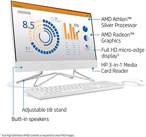 2021 najnoviji HP 22-inčni FHD all-in-onog desktop računara - Dual-Core AMD Athlon Silver 3050U - 16GB DDR4