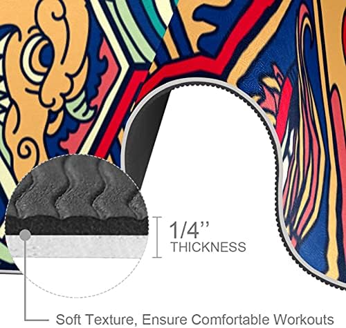 6mm Extra Thick Yoga Mat, geometrija Kineski Patten Print Eco-Friendly TPE vježbe Mats Pilates Mat sa za jogu, trening, Core Fitness i Kat vježbe, muškarci & žene