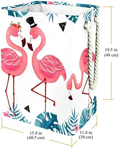 Unicey Flamingo par voli veliku kantu za skladištenje sklopiva korpa za veš za jaslice i dečiju sobu