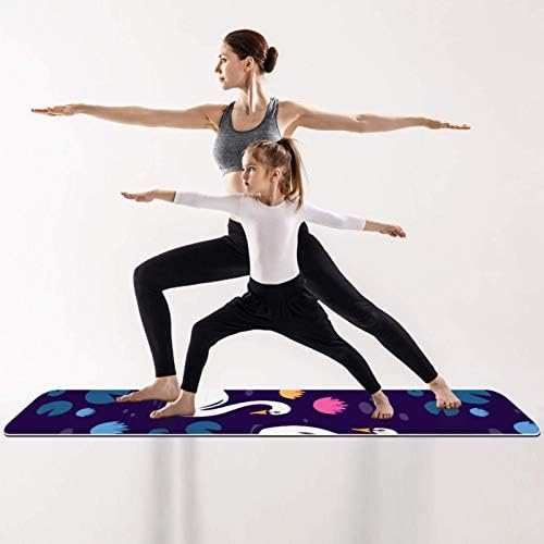 Siebzeh elegantni stil Swan uzorak Premium Thick Yoga Mat Eco Friendly Rubber Health & amp; fitnes