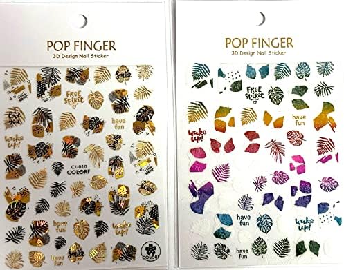 Pop Finger metalne naljepnice za nokte, dva lista, lijepe boje, dugotrajni ukrasi za nokte i naljepnice
