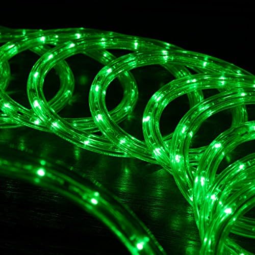WYZworks 150ft 1/2 debela zelena LED svjetla za užad, povezana Vanjska stalna vodootporna Vanjska