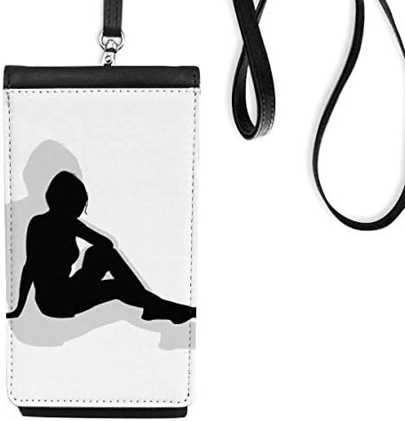 Vruća prekrasna žena Ženska nacrta telefon novčanik torbica Viseći mobilni torbica Crni džep
