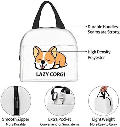 Lazy-Welsh-Corgi-Puppy Lunch Box Bento Box Izolovane Kutije Za Ručak Vodootporna Torba Za Ručak