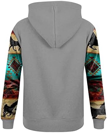 Saxigol Hoodies za muškarce Grafički dizajn Zapadni etnički geometrijski AZTEC pulover plus veličine