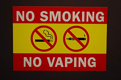 Ne pušenje Nema vaping naljepnice Vinil Decal 6 x 4 potpisuje samoljepljivo vodootporno unutarnje