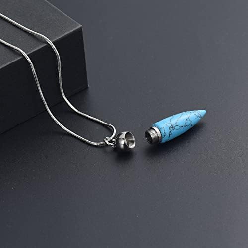 Minicremation tirkizna ogrlica od metaka za pepeo spomen kremiranje nakit držač pepela za kućne ljubimce