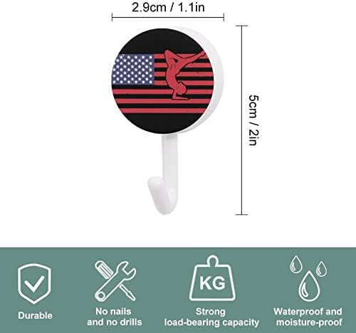 Američka zastava Gimnast Okrugle plastične kuke za višekratnu ljepljivu kuke Viseće zidne kuke za