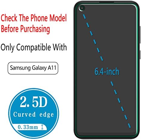 HPTech [2-Pack] dizajniran za Samsung Galaxy A11 kaljeno staklo za zaštitu ekrana, protiv ogrebotina, bez mjehurića, pogodno za futrole